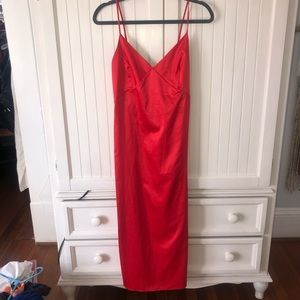 Zara Red Silk Maxi Dress
